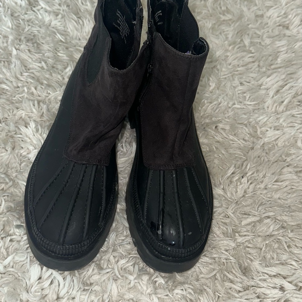 Black Leather Ankle Boots